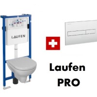Комплект инсталляция+клавиша LAUFEN и подвесной унитаз LAUFEN PRO 2095.0 с сидением микролифт